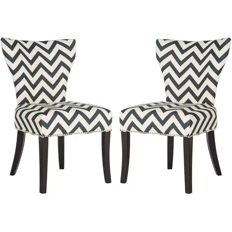 Jappic Ring Side Chair - Set of 2 - MCR4721 - Navy/White - Safavieh Couture