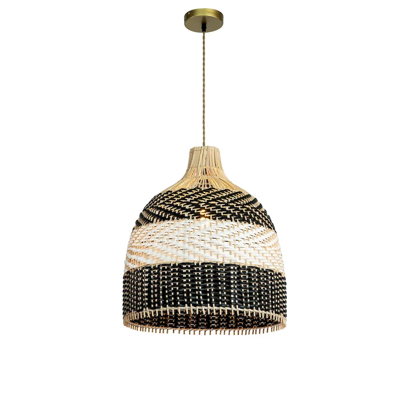Rattan Black&White Pendant Light