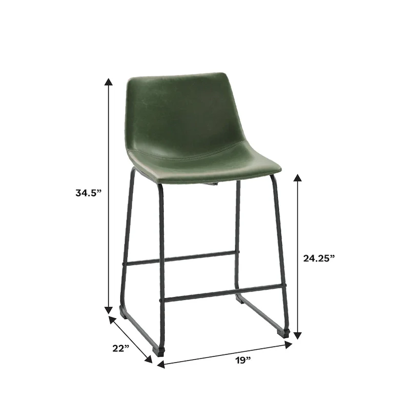 Middlebrook Prusiner 26-inch Faux Leather Counter Stool (Set of 2)