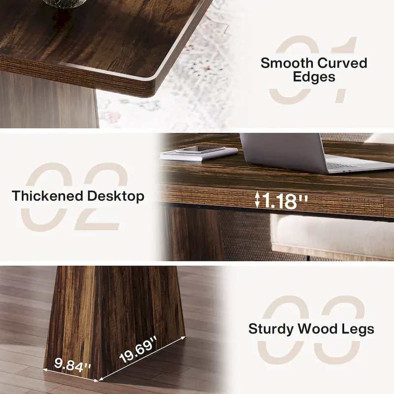 63 Inches Modern Executive Office Desk Large Computer Conference Table