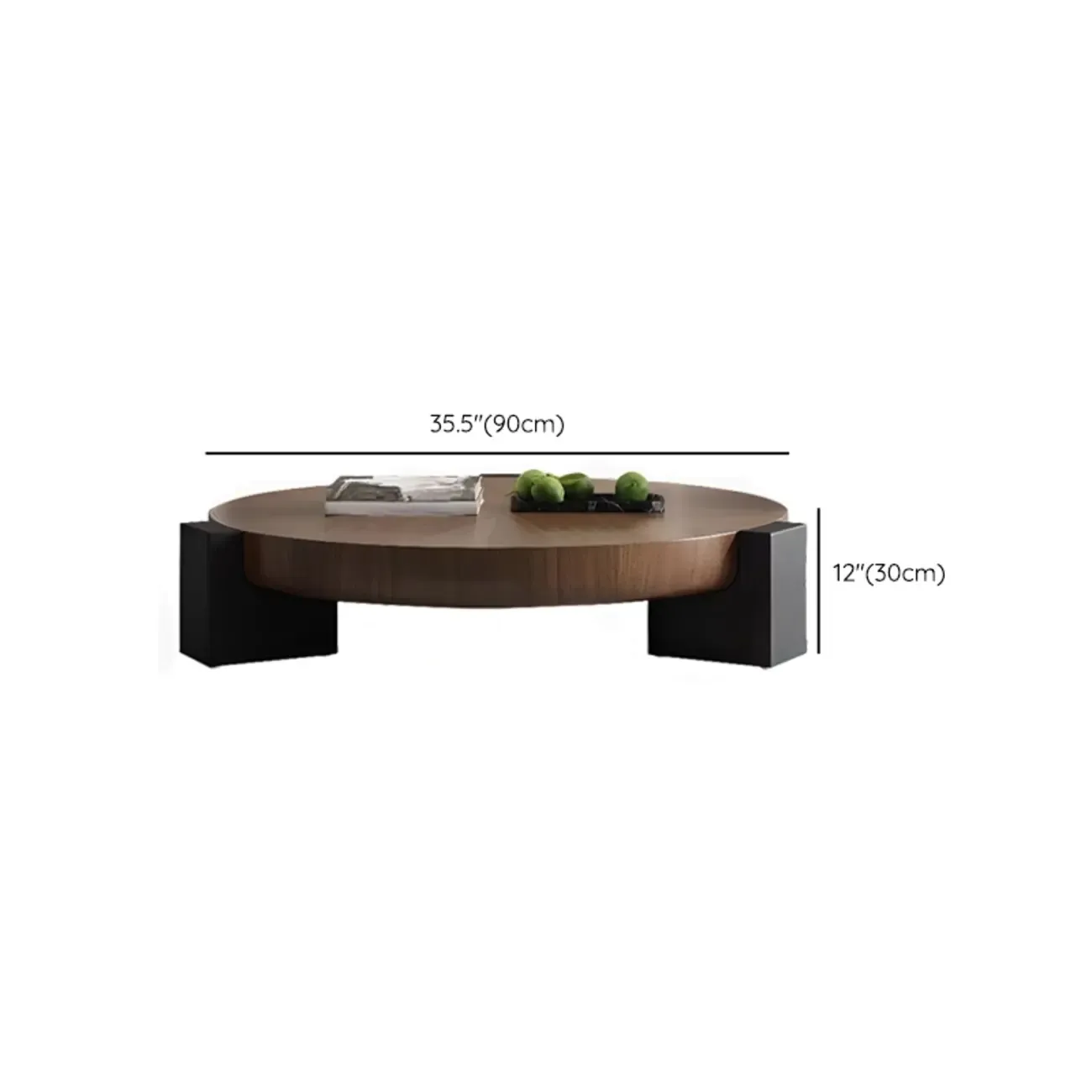 Modern Round Wooden Glass Top Coffee Table