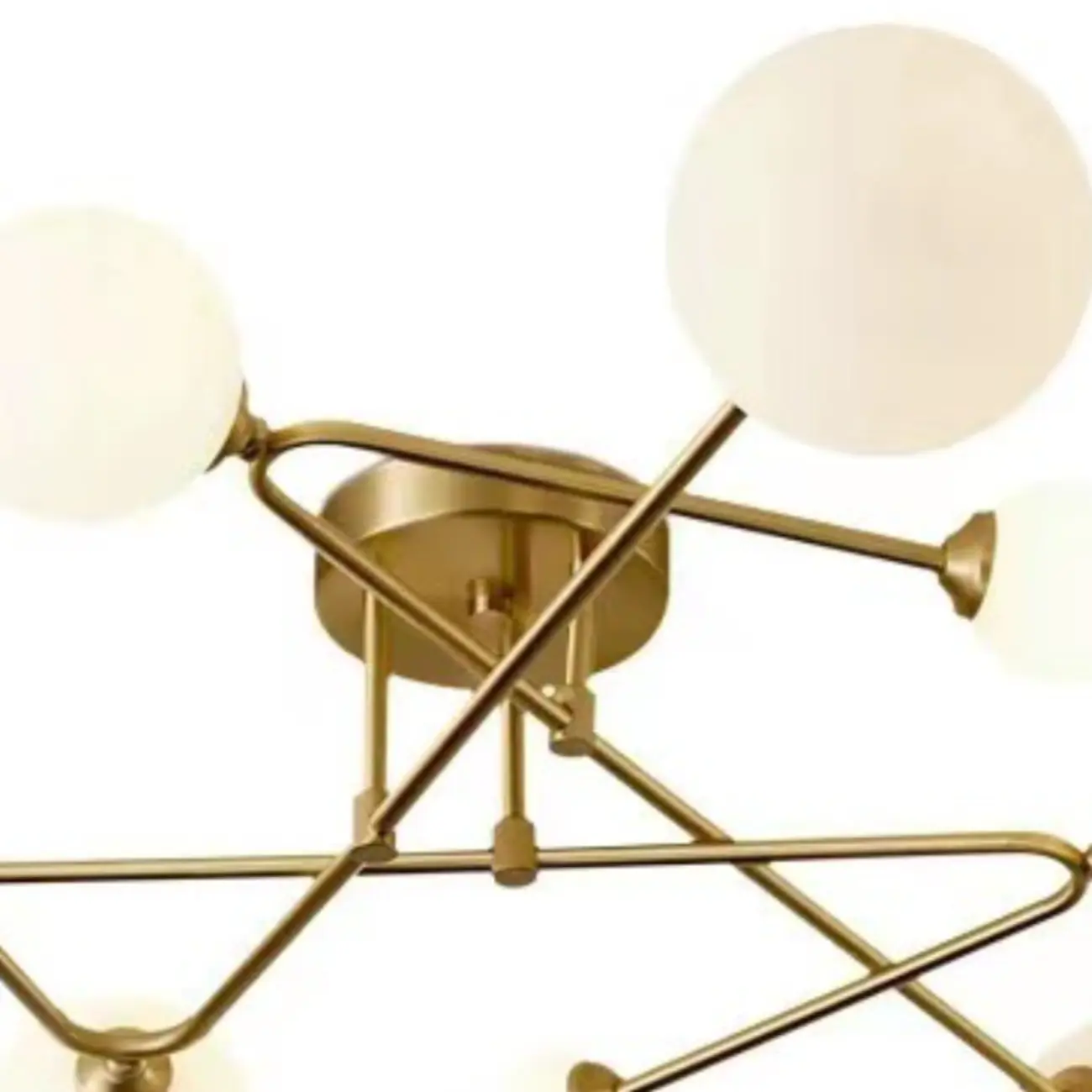 Modern Large Gold Glass Globe Semi Flush Ceiling Lights