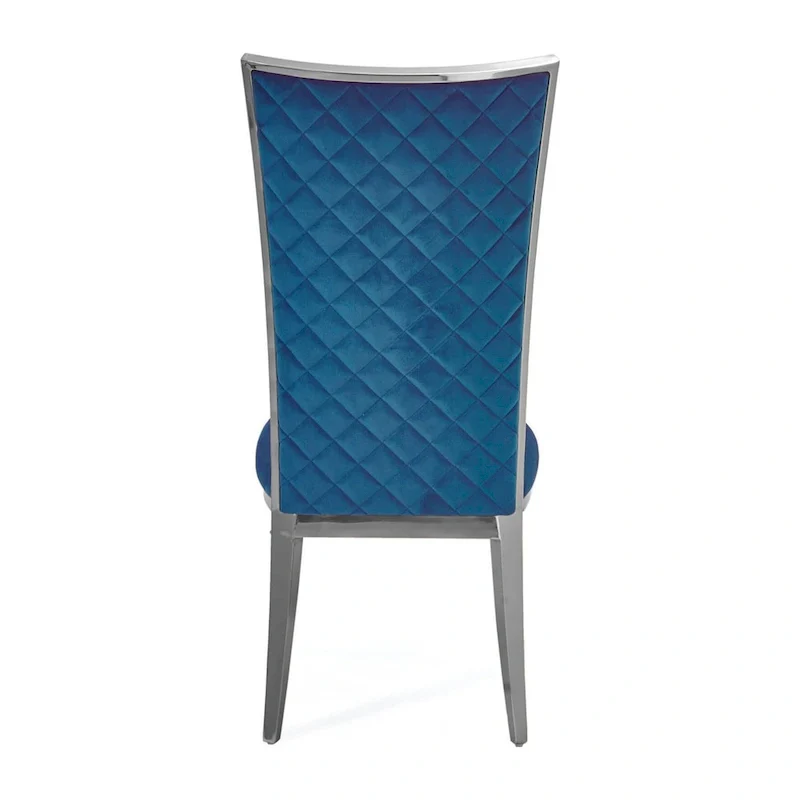 Silver Velvet Upholstered Dining Chair