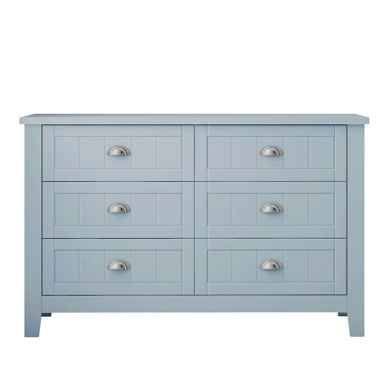 Modern Drawer Dresser with Solid Wood Frame and Retro Shell Handle