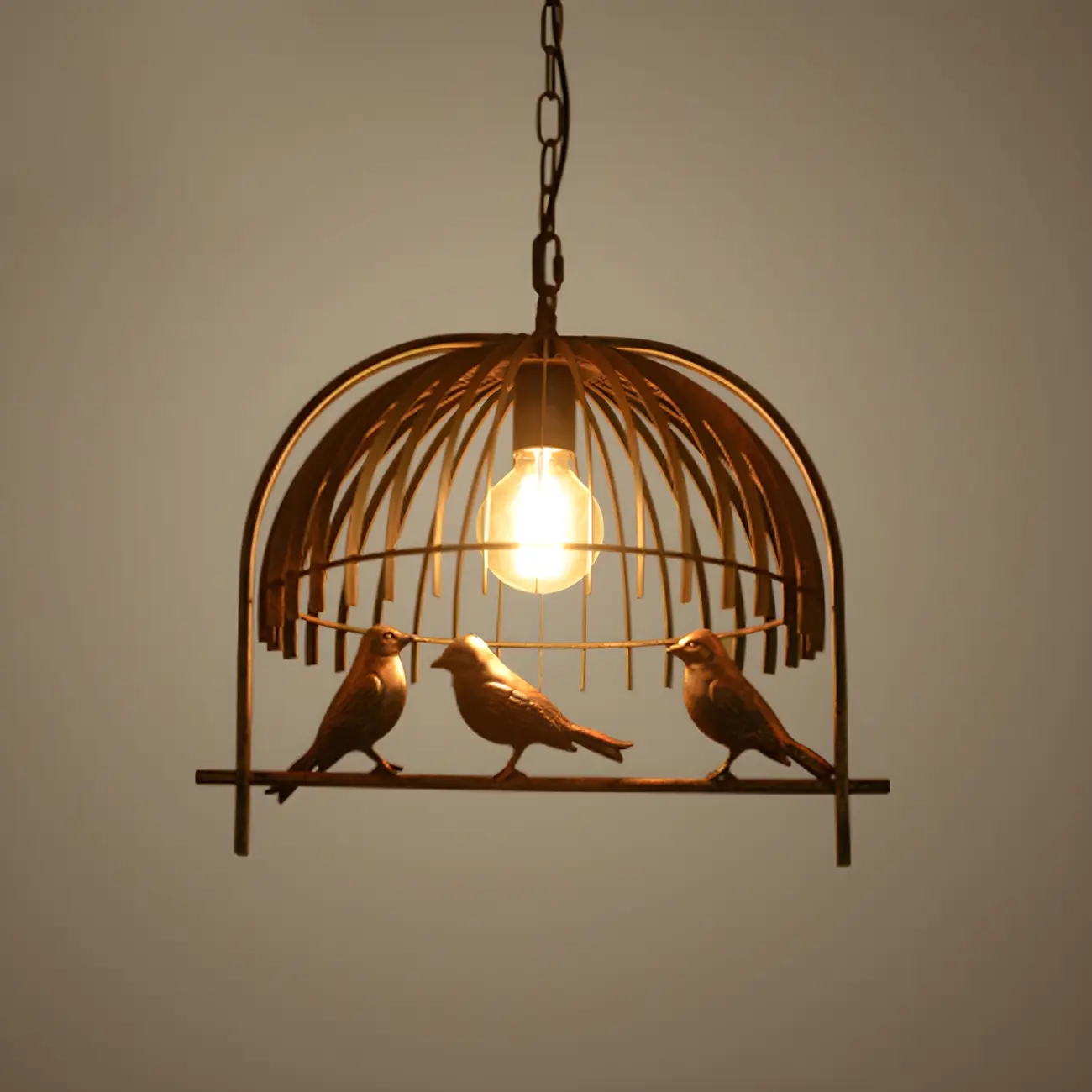 Industrial Metal Birdcage Island Pendant Light for Kitchen