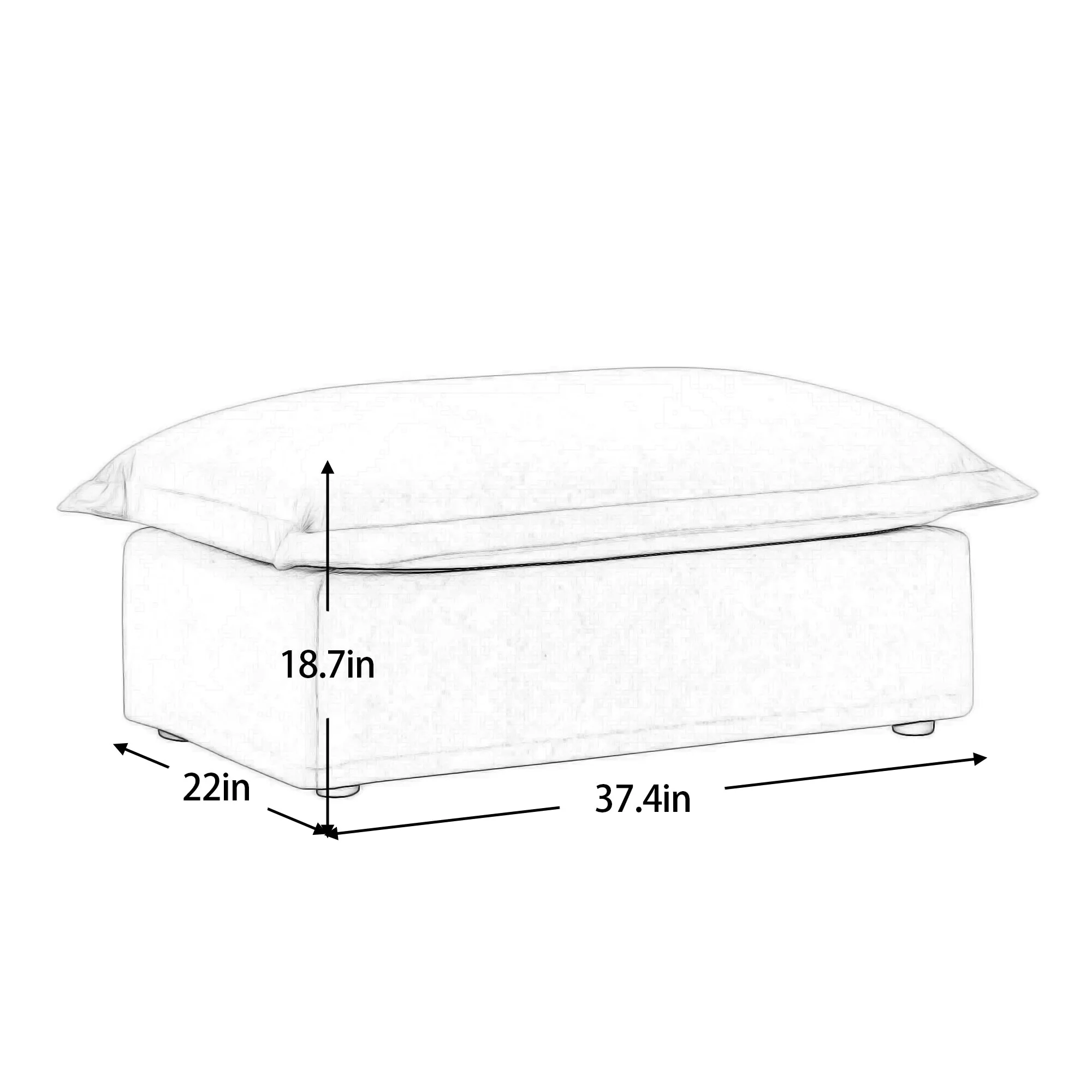 Walker Edison | Cloud Deep Seat Slipcovered Armchair with Ottoman