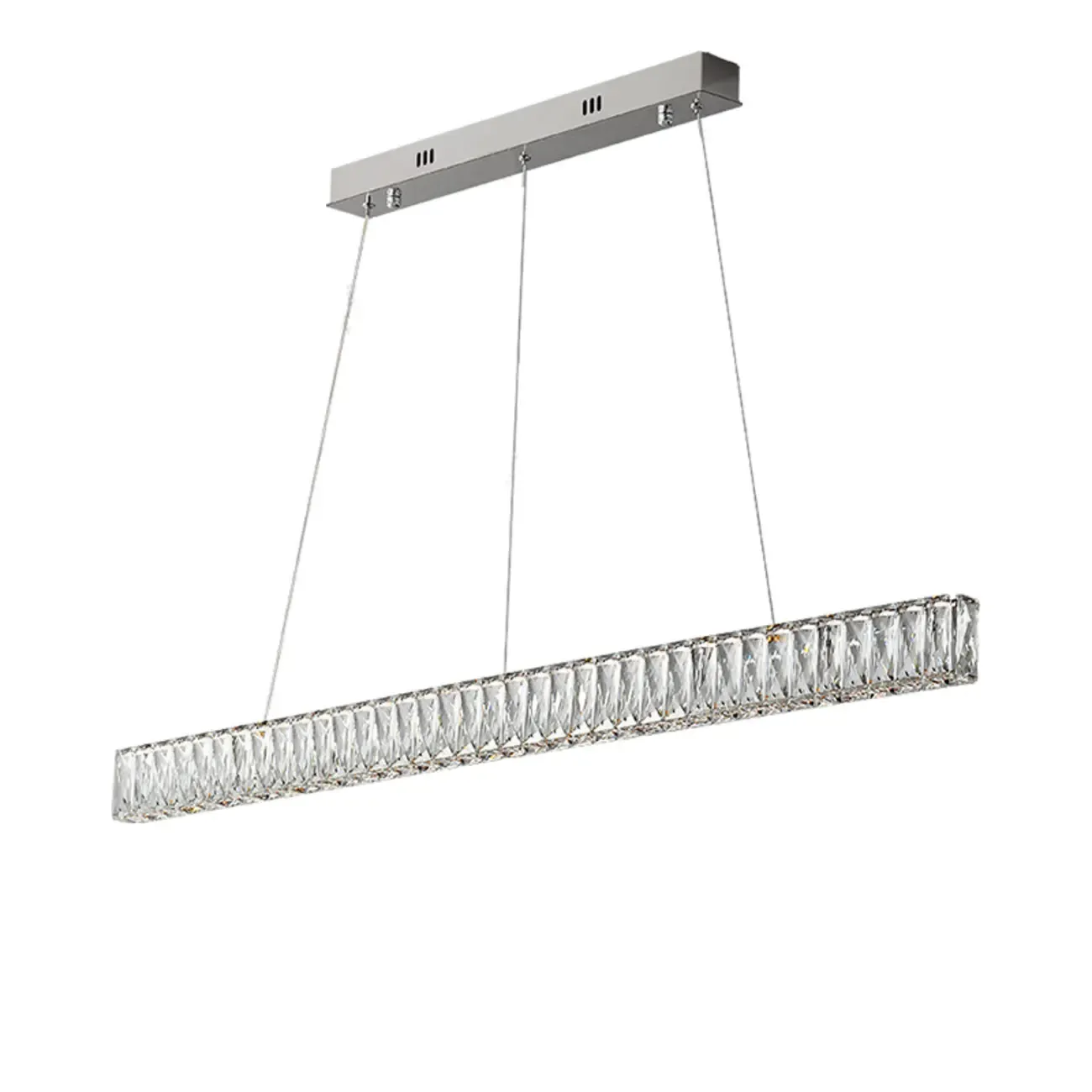 Rectangle Crystal Kitchen Island Pendant Light Dimmable LED