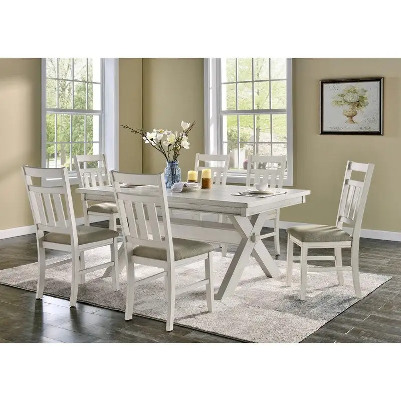 Chester Rustic Wood Farmhouse 7 Piece Dining Set