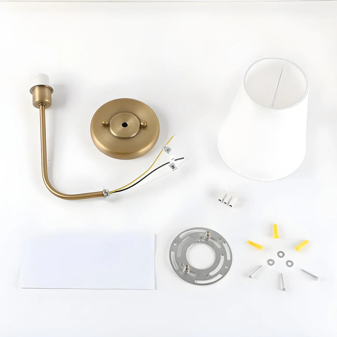 Modern Brass Glam Vanity Light with Fabric Shade