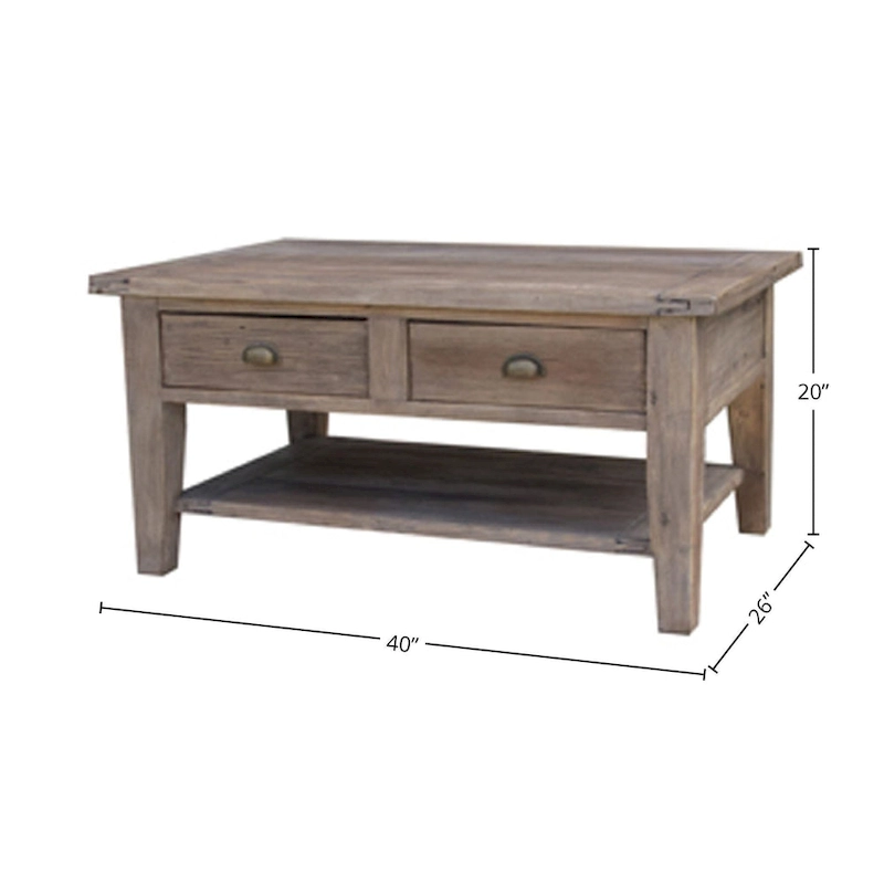 40 Wide Small Coffee Table, Light Brown