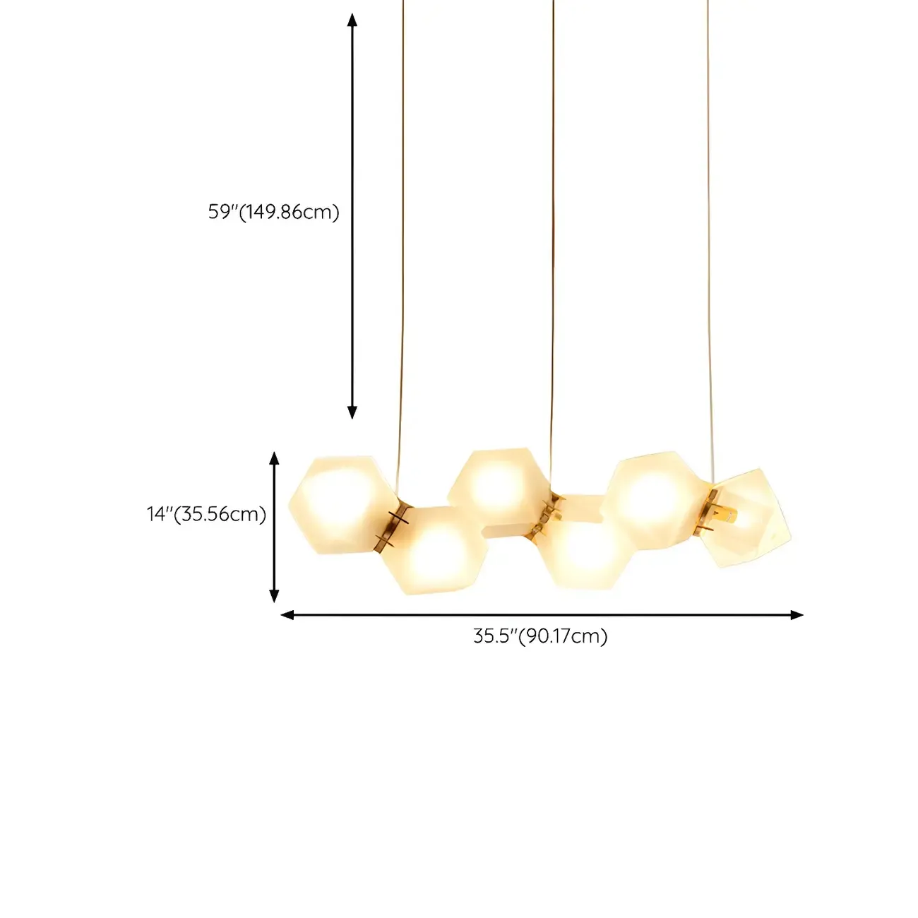 Simple Modern Glass Hexagonal Island Pendant Light