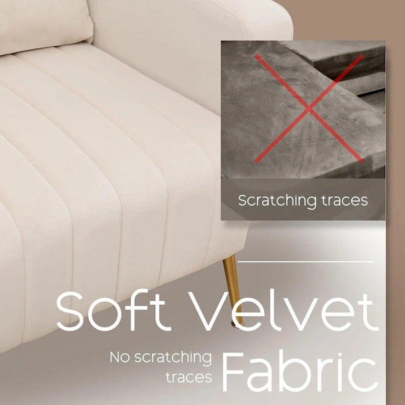 HOMYKA Accent Chair Upholstered Velvet Wingback Armchair Set of 2