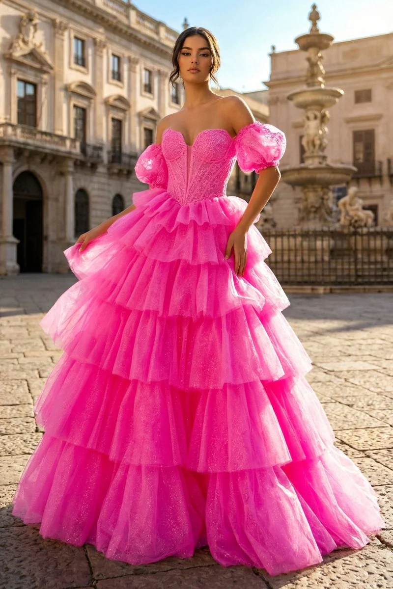 Sexy Sweetheart Black A-Line Lace Layered Dress with Slit