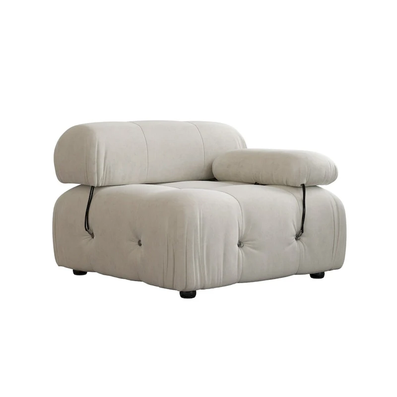 8-piece U-Shape Velvet Fabric Modular Sectional Sofa--138.6