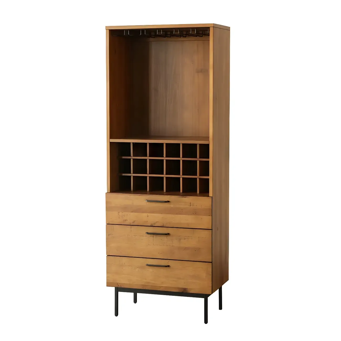 Stackable Rustic Medium Wood Wine Rack Over 25 Bottles