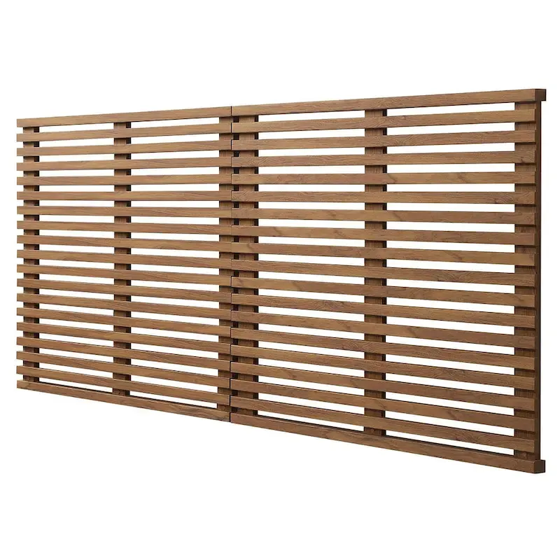 Walnut Louvered Wall-Mounted King Headboard – Mid-Century Modern Style, Fits 1–2 Person Bed