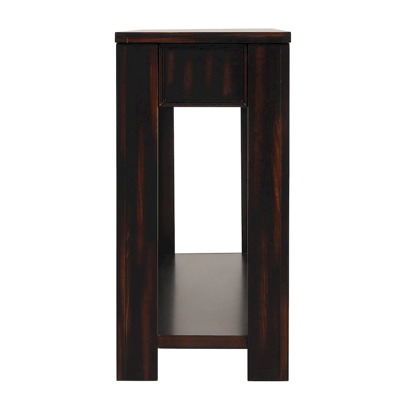 63 Pine Wood Console Table with 4 Drawers and 1 Bottom Shelf