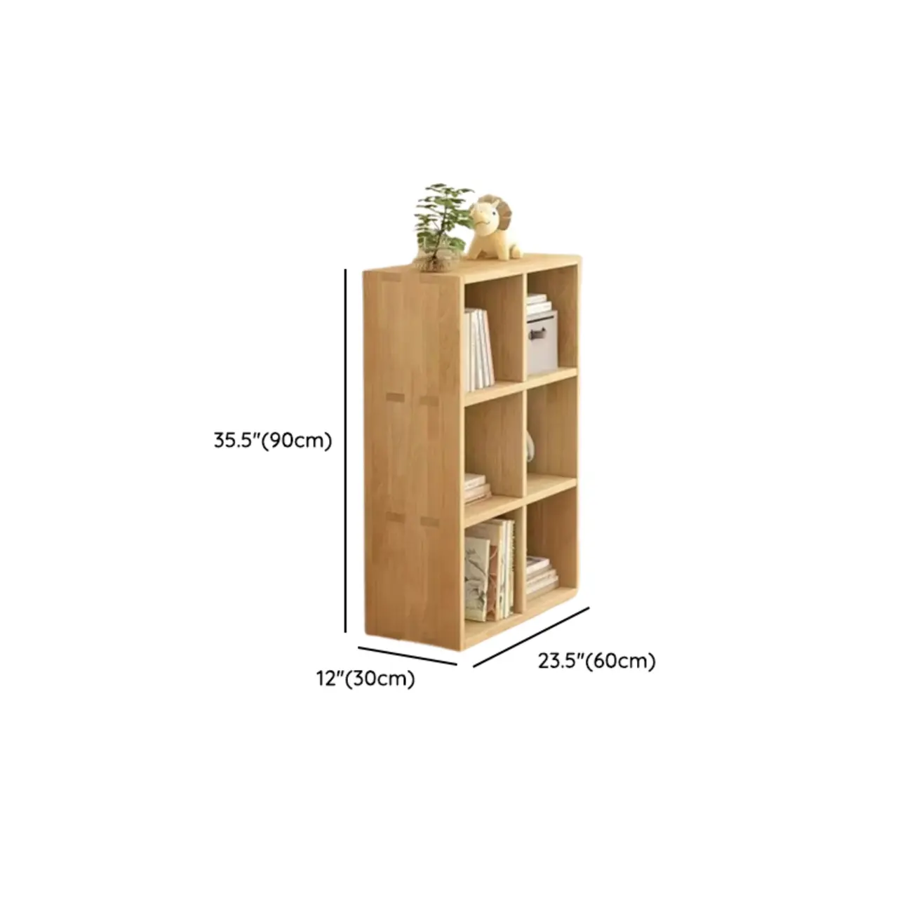 Modern Oak Bookcase Spacious Shelves Multi-Cabinets