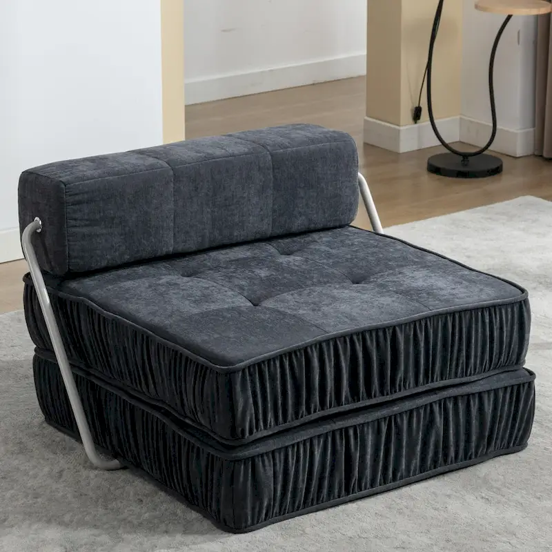 Convertible Sofa Bed,Modern Chenille Upholstered Sleeper Chair