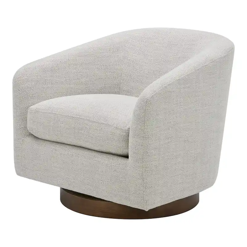Aurelle Home Modern Upholsted Swivel Barrel Chair