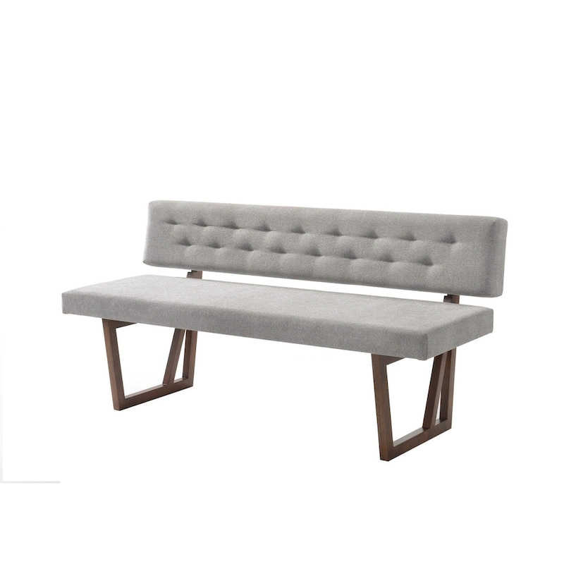 Modrest Jordan Modern Grey & Walnut Dining Bench