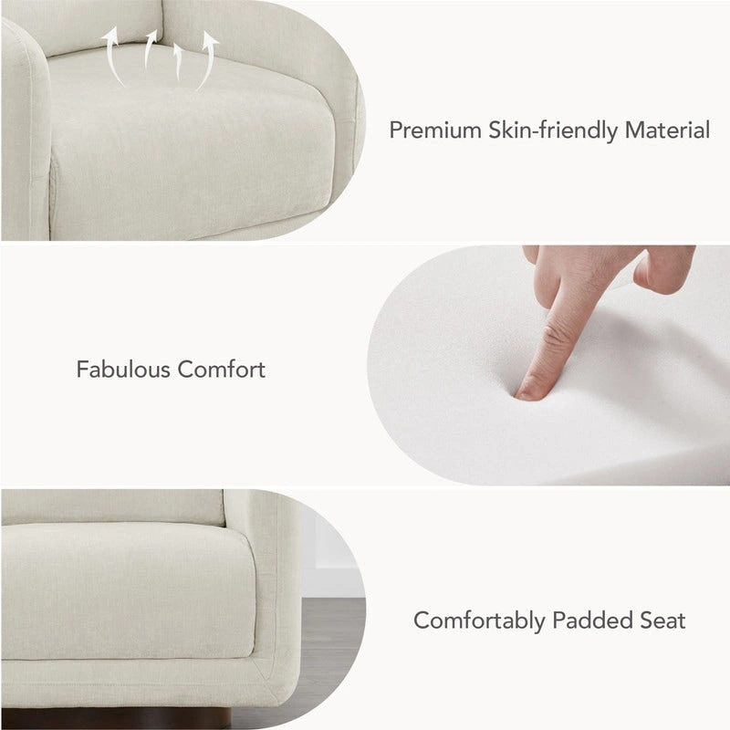 Rebecca Swivel Accent Chair Armchair with Back Cushion