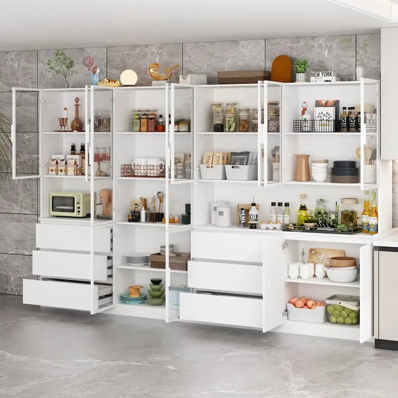 Modular Buffet and Display Cabinet - Modular Design in Pristine White