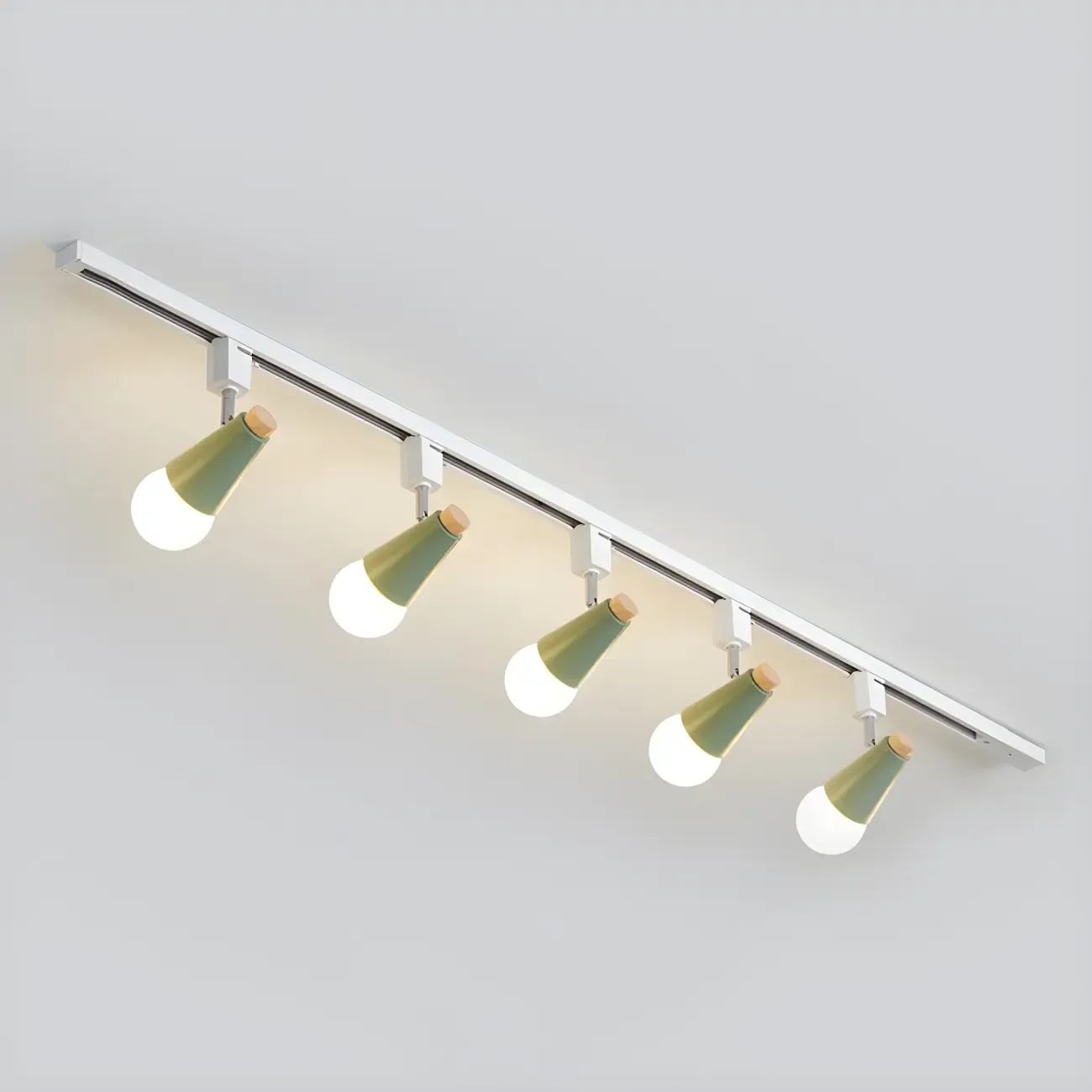 4-Light Modern Conical Adjustable Semi Flush Track Light