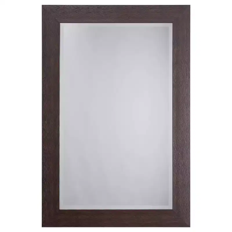 Decorative Wall Mirror with Beveled Edge Black - Yosemite Home Decor: Espresso Frame, 24x36, Wall Mount