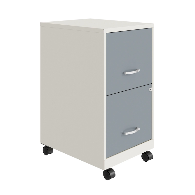 Space Solutions Pearl White 2-drawer Mobile File Cabinet