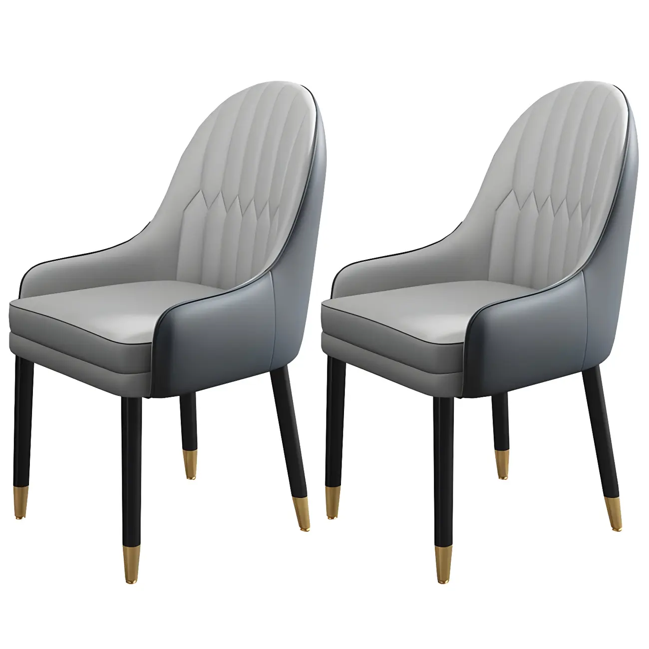 Modern Leather Upholstered Dining Chair with Arms
