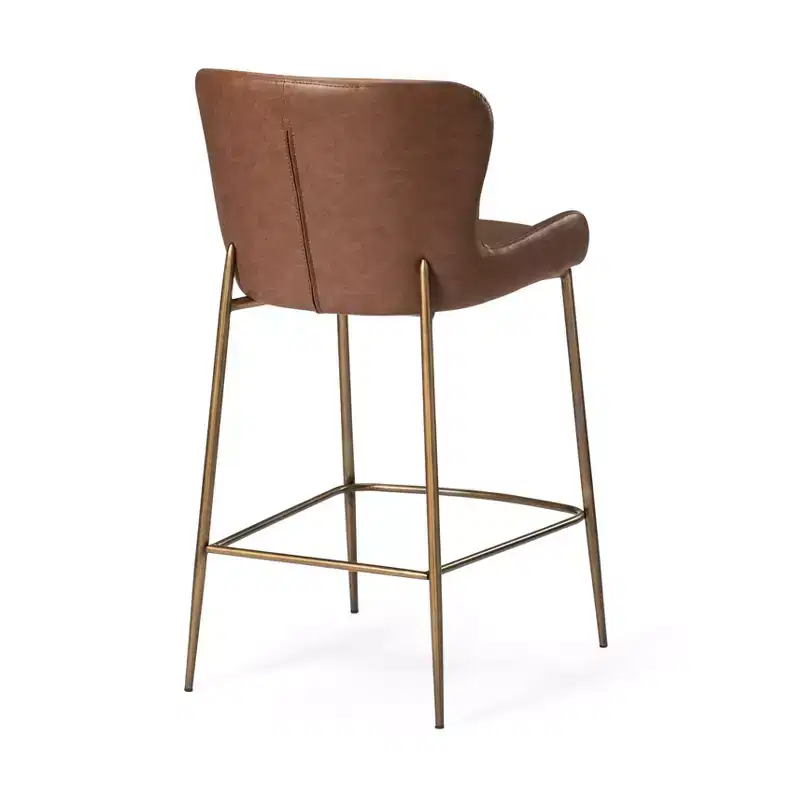 Maven Lane Naomi Metal Counter Stool with Faux Leather 27