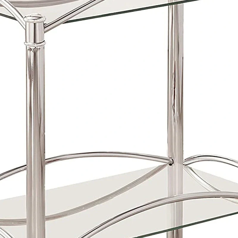 Beautiful Metal Serving Cart, Silver