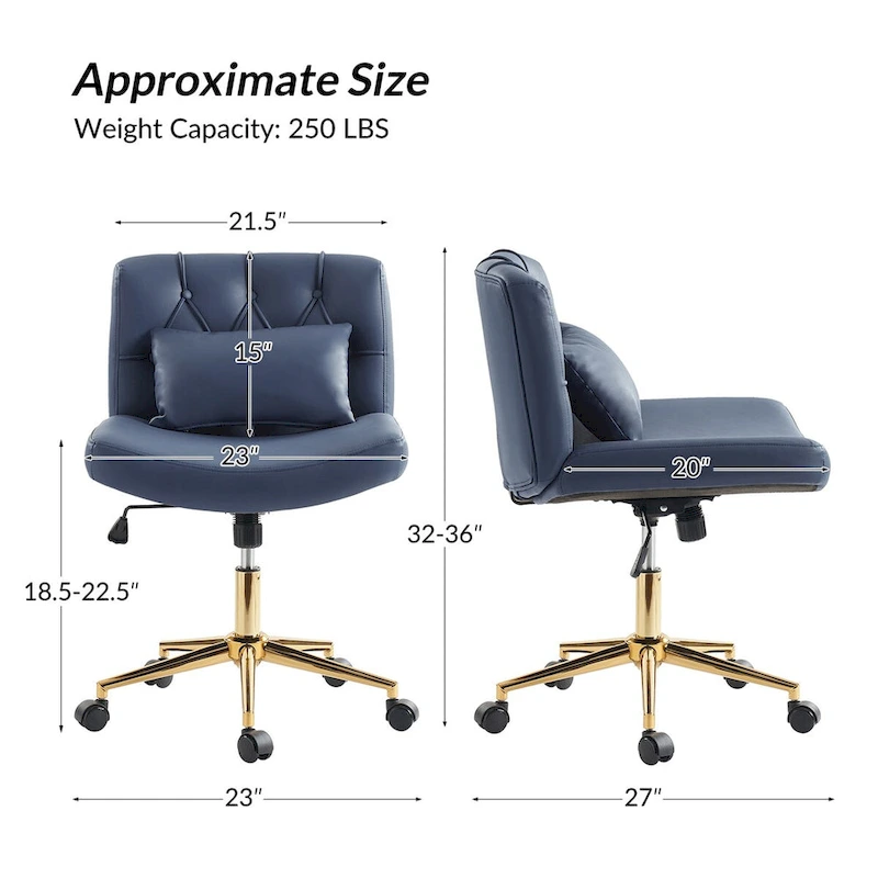 Charlie Modern Button-Tufted Swivel Tilting Office Chair with Pillow by HULALA HOME