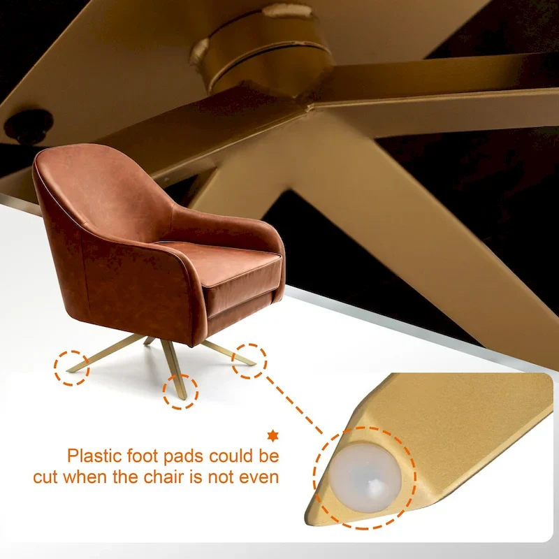 Swivel Club Chair PU Leather Leisure Armchair Upholstered Accent Chair