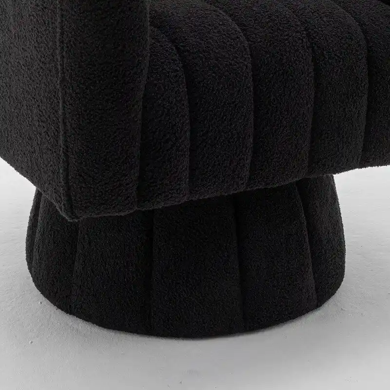 SEYNAR Modern Glam Velvet Upholstered Round Swivel Accent Barrel Chair