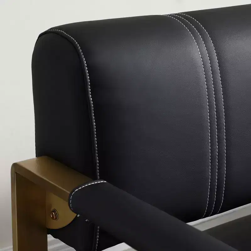 57.9 W Loveseat Sofa, 2 Seat Couch With Metal Armrests, Wide Thick Backrest, High-density Foam Seat Padded, Accent Love Seats, Black
