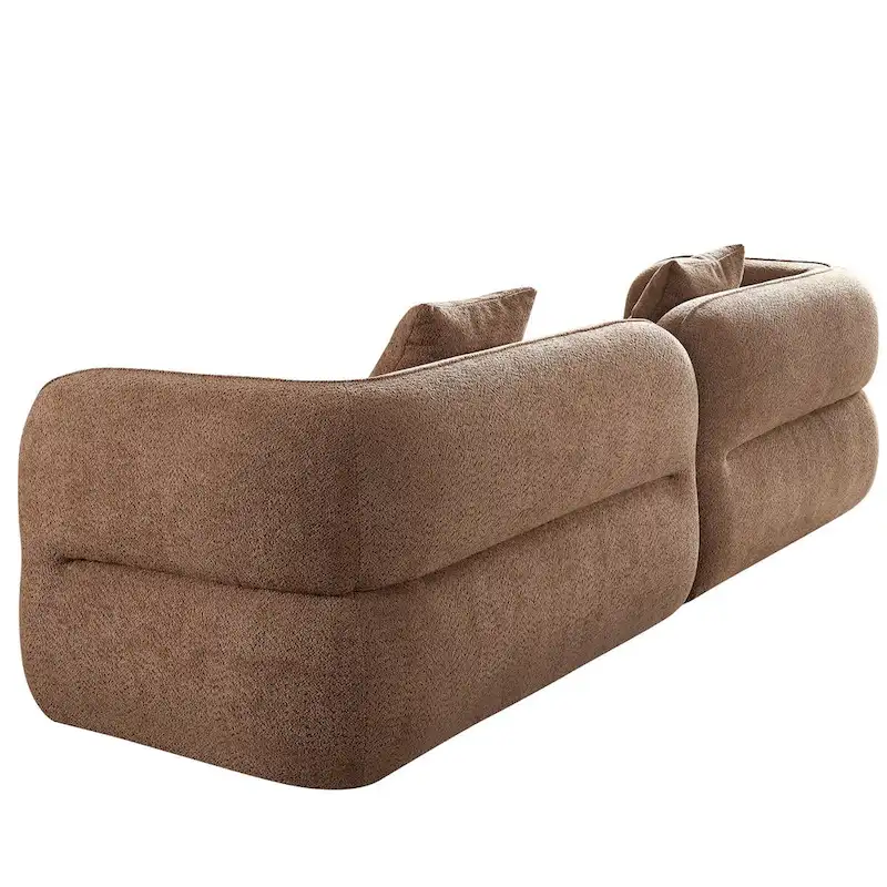 Sectional Sofa 4-seater Sofa Couch Durable Fabric with Solid Wood Frame