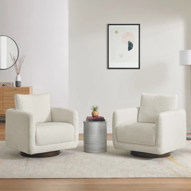 Rebecca Swivel Accent Chair Armchair with Back Cushion