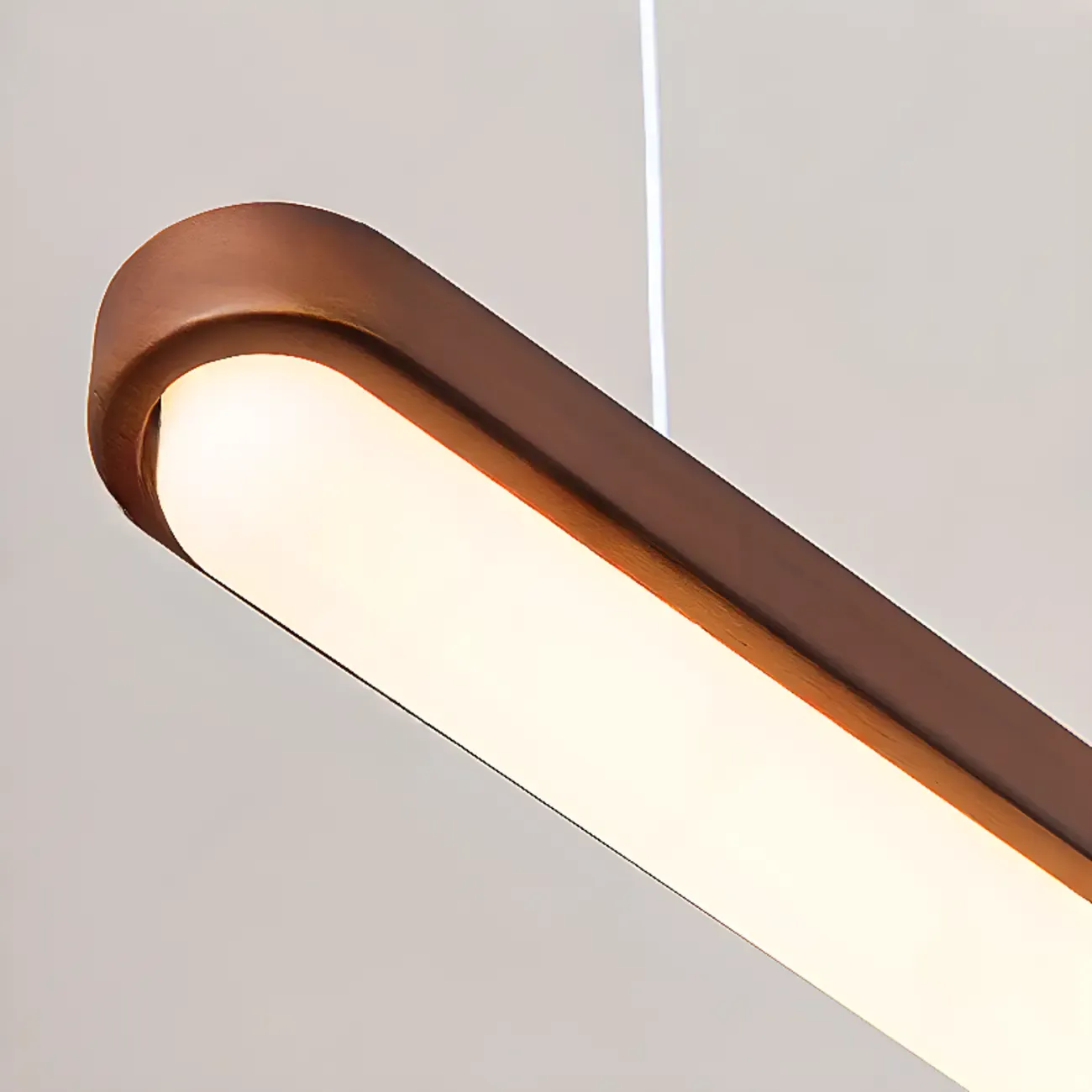 Modern Brown Linear Island Pendant Light with Thread Mount