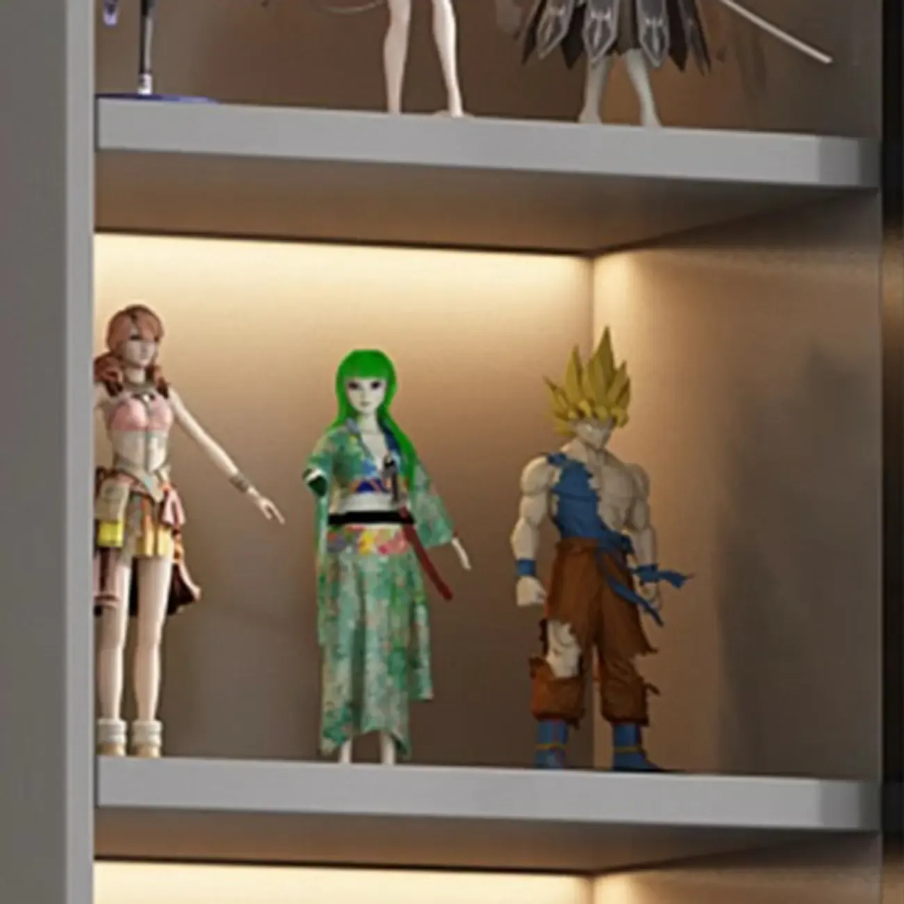 Simple Modern Gray Clear Cover Wooden Display Cabinet