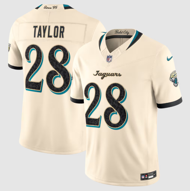 Jacksonville Jaguars Fred Taylor Natural 2026 Rivalries Collection Stitched Limited Jersey