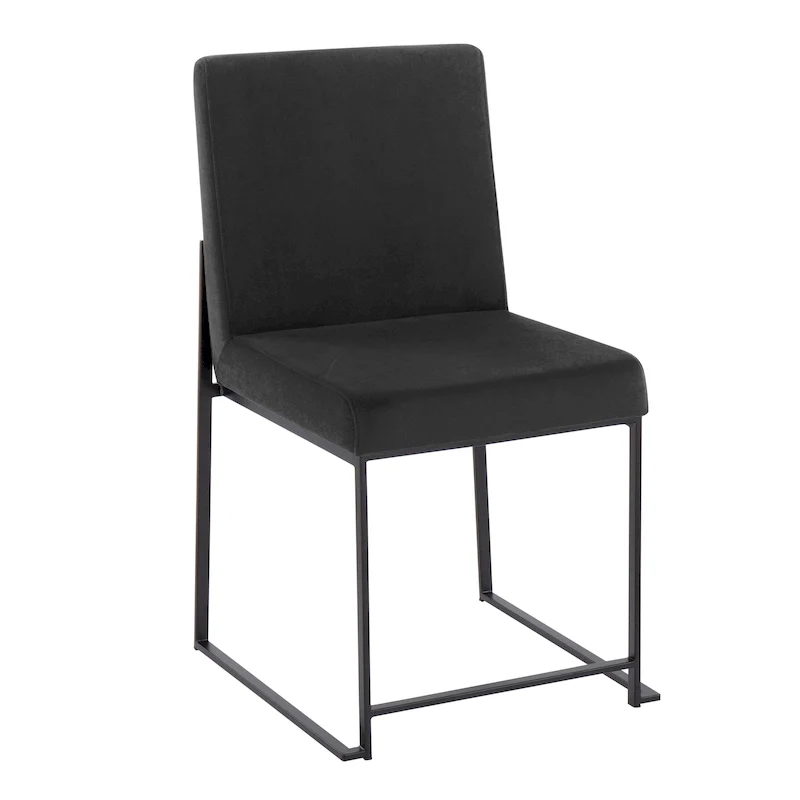 Forrest Black High Back Upholstered Dining Chair (Set of 2)