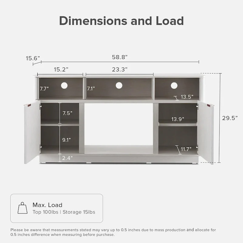 Mopio Brooklyn 59 Electric Fireplace TV Stand