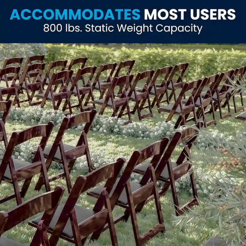 Lightweight Resin Folding Chairs with Vinyl Seats (Set of 4)