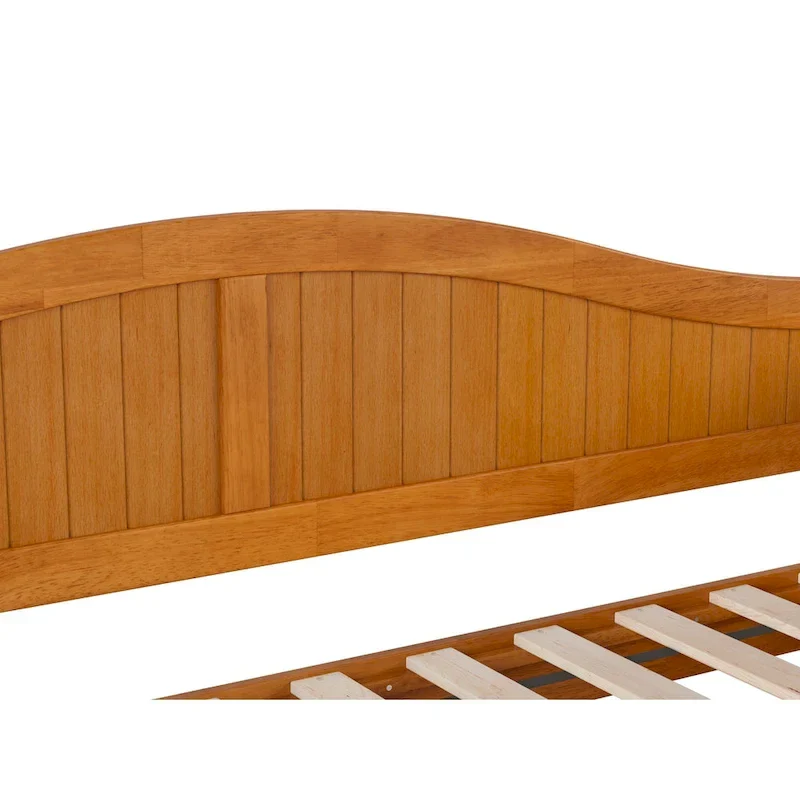 Twin Wood Daybed with Trundle - Beadboard Design, 600lbs Capacity, White/Walnut/Grey/Toffee, No Box Spring Needed
