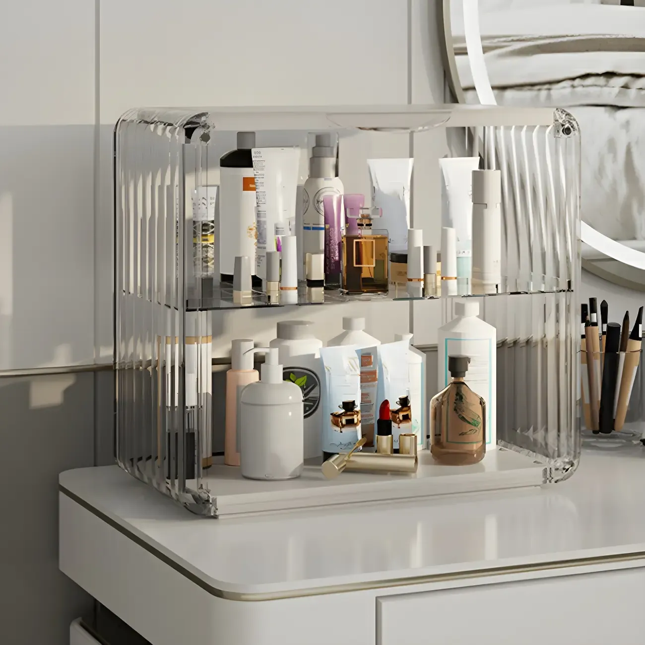 Living Room Stackable Clear Acrylic Display Cabinet