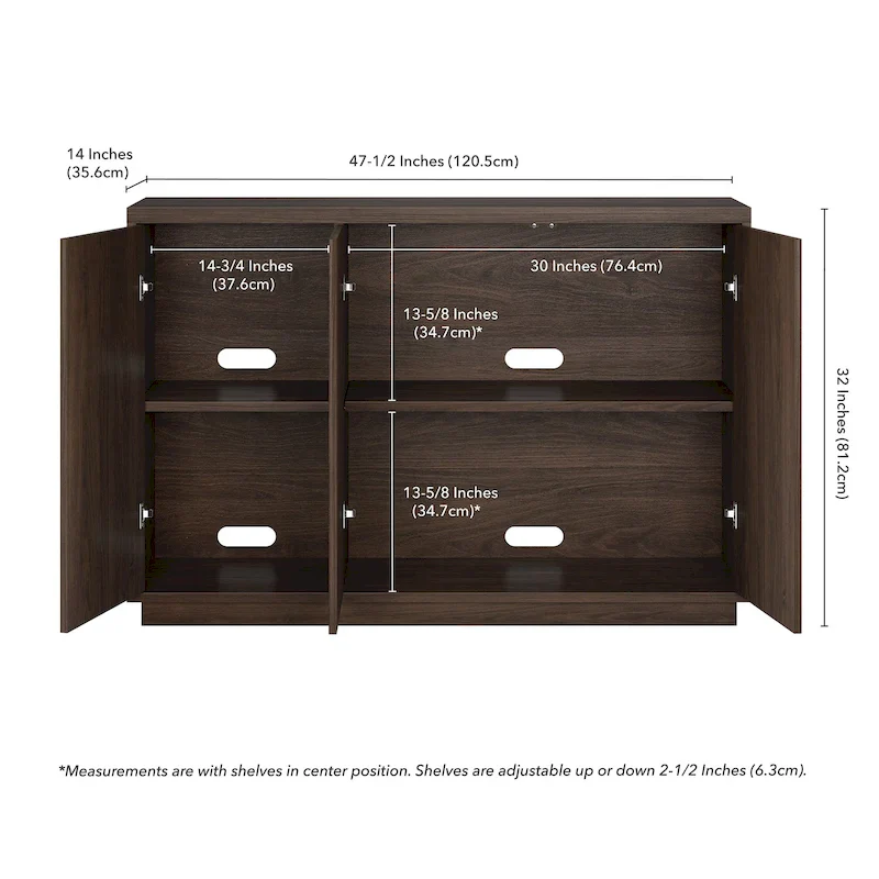 48-Inch Wide Rectangular Buffet Sideboard — 47.5 Inches Wide