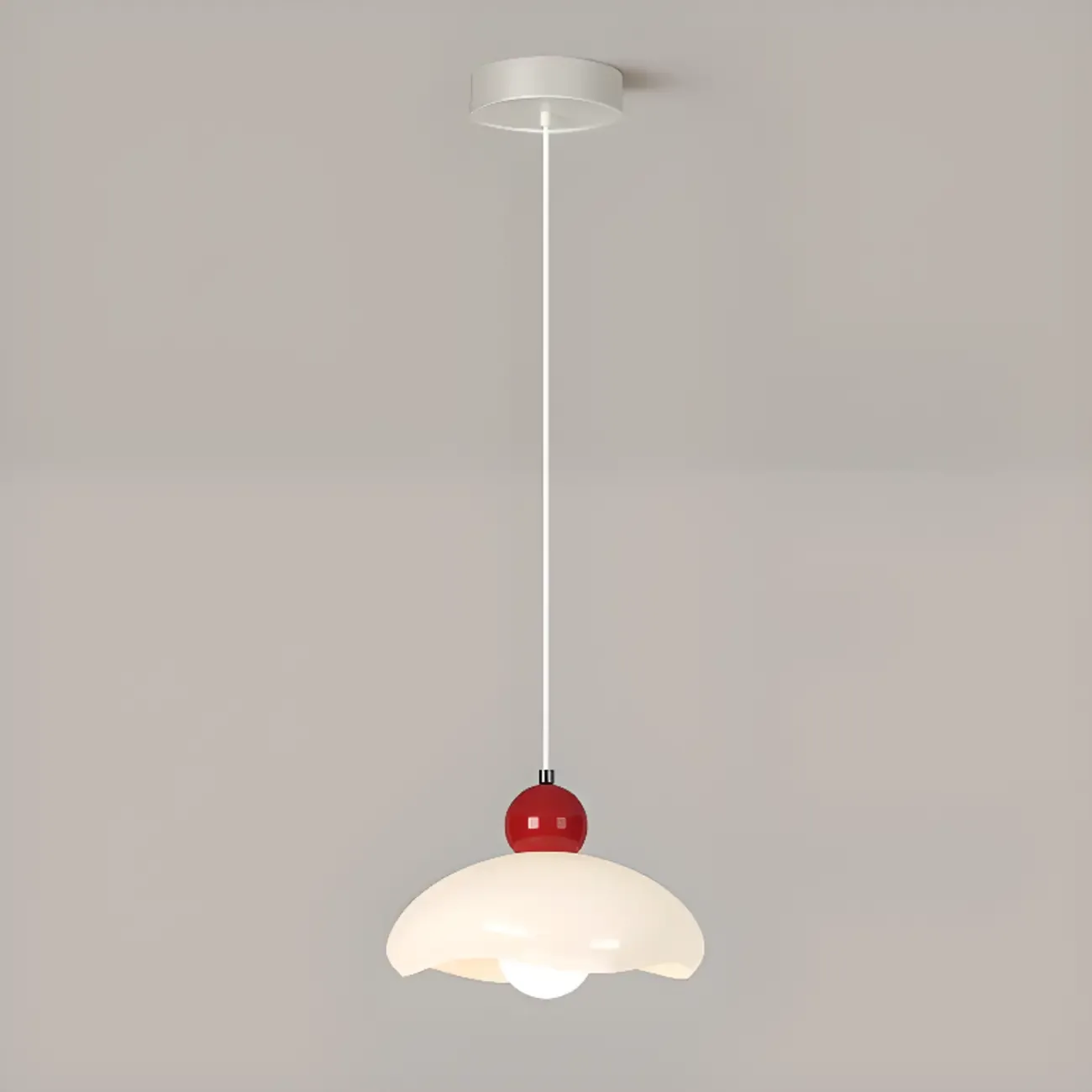 Modern Milk White Geometric Metal Pendant Light