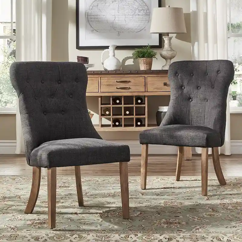 Voyager Button-tufted Dining Chairs (Set of 2) by iNSPIRE Q Artisan
